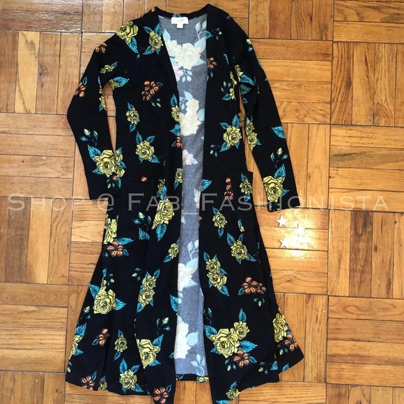 Lularoe Sarah Floral Cardigan Sweater size Small - Picture 14 of 17